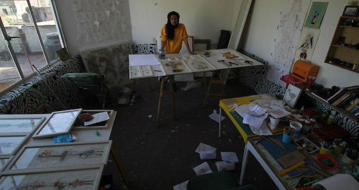 Él mismo construyó y acondicionó su taller. Foto: Fernanda Ballesteros