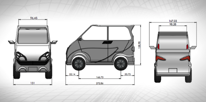 el vehículo está acondicionado para cuatro personas e incluso para la carga de productos ligeros, esto a un bajo costo de energía y de mantenimiento. Foto: Especial.