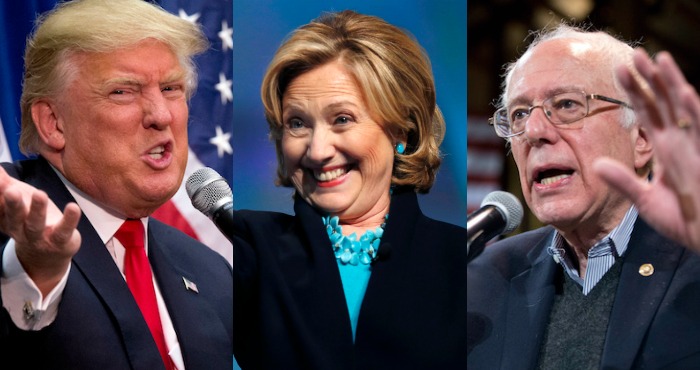 Los tres candidatos que han ganado primarias en este supermartes. Foto: especial.