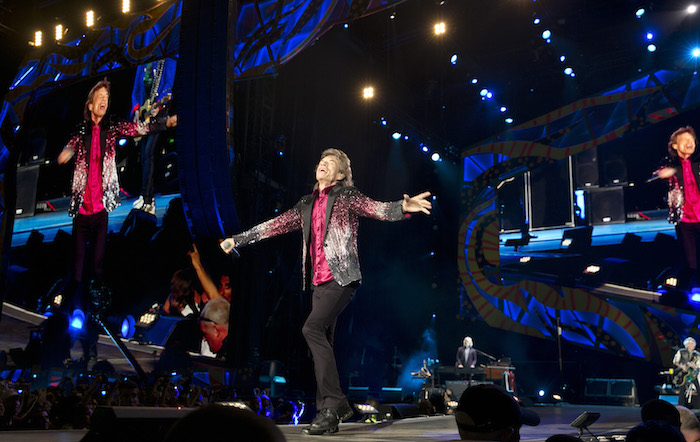 Mick Jagger de los Rolling Stones durante el histórico concierto gratuito de la banda británica en La Habana. Foto: AP