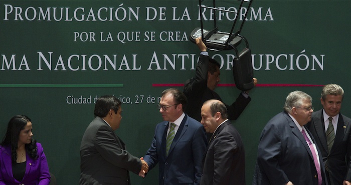 Promulgación de la Reforma por la que se crea el Sistema Nacional Anticorrupción. Foto: Cuartoscuro. 