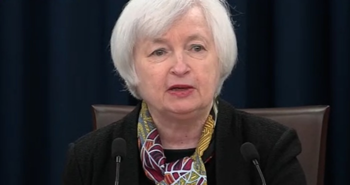 La presidenta de la Reserva Federal, Janet Yellen. Foto: Captura.