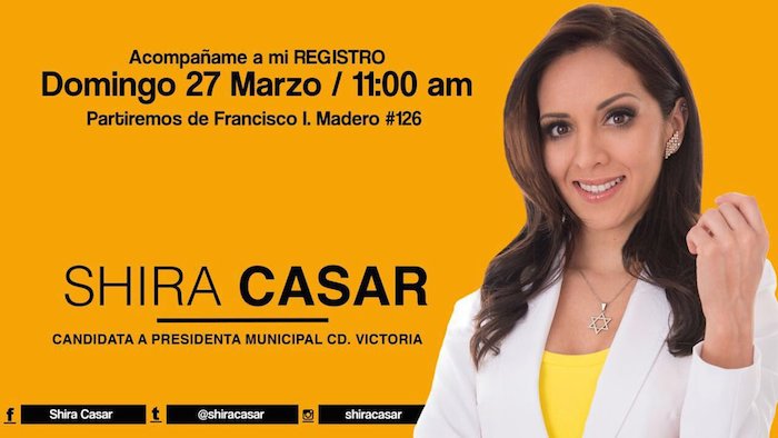 Shira Casar, la ex Big Brother se postulará para la candidatura de Ciudad Victoria. foto: Twitter vía @shiracasar