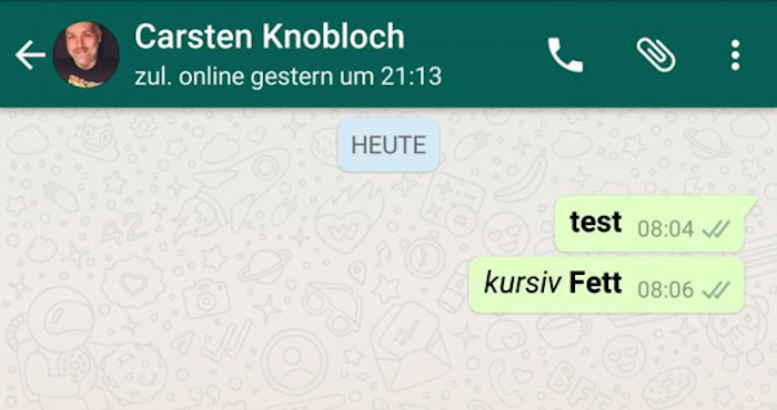La última versión, la 2.12.535, para Android lleva incluida una nueva posibilidad que permite dar formato al texto de los mensajes. Foto: TICbeat