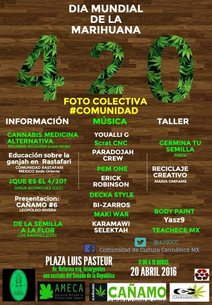 El poster del evento. Imagen: Facebook (Comunidad de Cultura Cannábica MX)