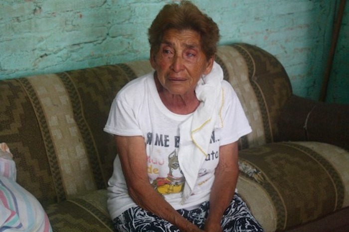 Raymunda Pérez Solís, abuela de Luis Humberto Morales Santiago, uno de los tres jóvenes levantados por policías municipales de Papantla, Veracruz. Foto: BlogExpediente
