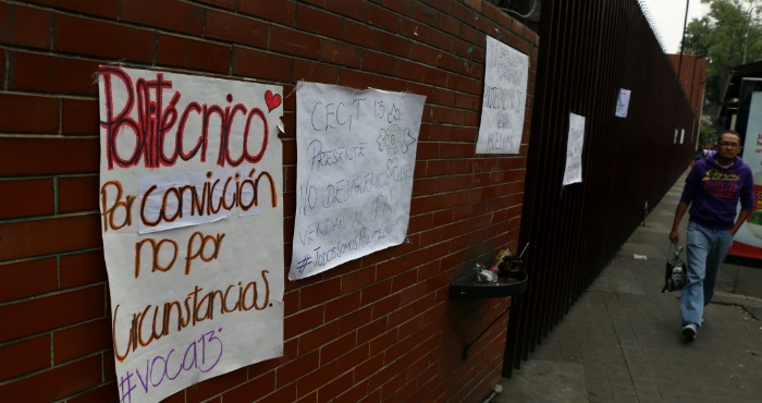 La Asamblea General Politécnica (AGP) informó este día que 15 planteles localizados en la Ciudad de México y el Estado de México pararon labores. Foto: Cuartoscuro.