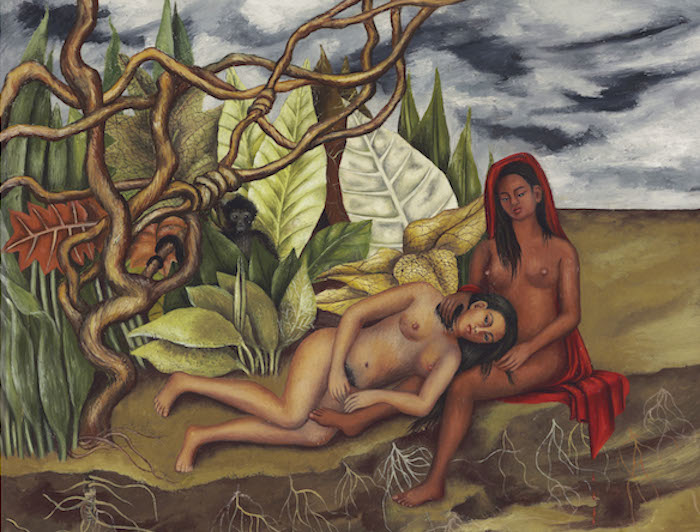 En esta imagen difundida por Christie's, la pintura de Frida Kahlo "Dos desnudos en el bosque (La tierra misma)", a subastarse el 12 de mayo del 2016 en Nueva York como parte de la venta de Christie’s de arte impresionista y moderno. Foto: AP