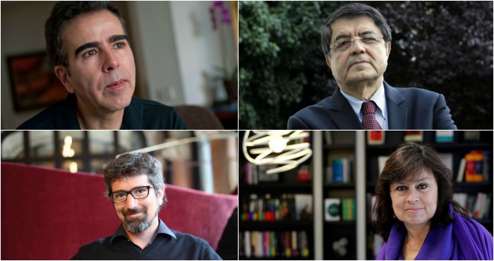 Jorge Franco, Laura Restrepo (Colombia), Santiago Roncagliolo (Perú) y Sergio Ramírez.