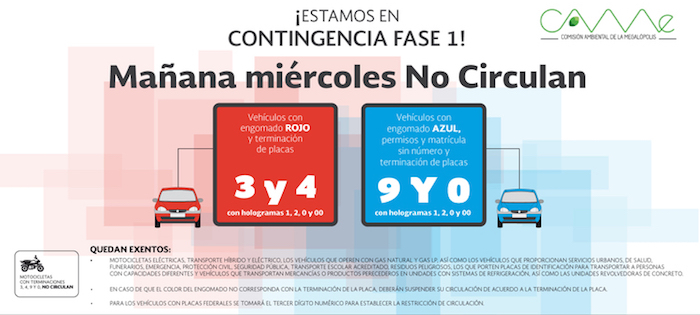 Los autos que no circularán mañana. Foto: Especial