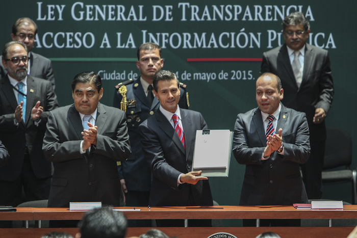 El 04 de mayo de 2015, el Presidente Enrique Peña Nieto promulgó la Ley General de Transparencia. Foto: Cuartoscuro