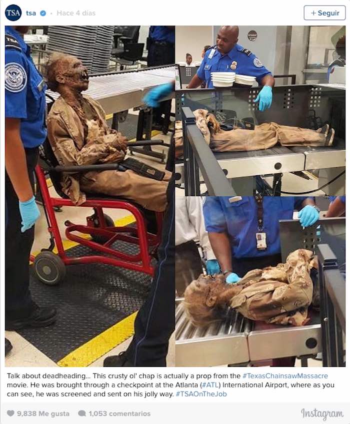 Las fotos que los funcionarios del aeropuerto subieron a Instagram. Foto: tsa