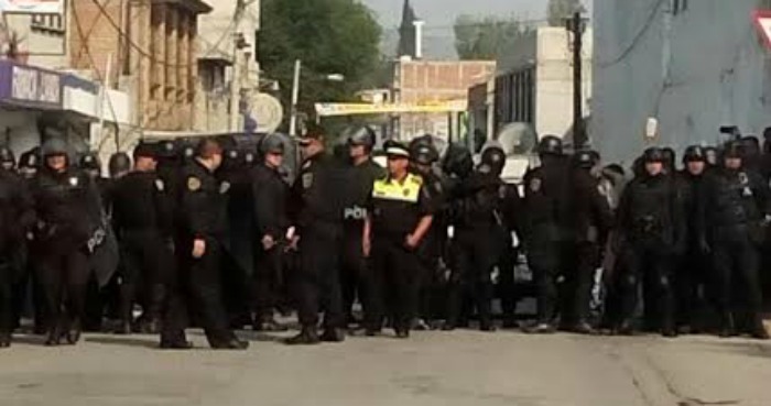 Esta mañana, cientos de granaderos entraron al municipio de Coyotepec, en el Estado de México. Foto: Cortesía. 