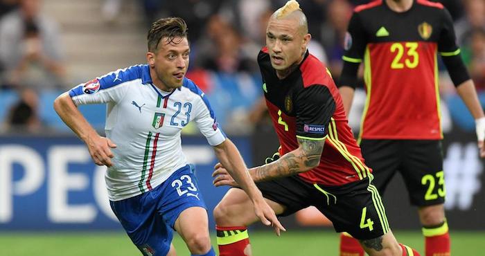 Bélgica, segunda del ranking mundial de la FIFA y señalada como un fuerte candidato al título, no tendrá ya ningún margen en el choque del sábado ante Irlanda en Burdeos. Foto: EFE