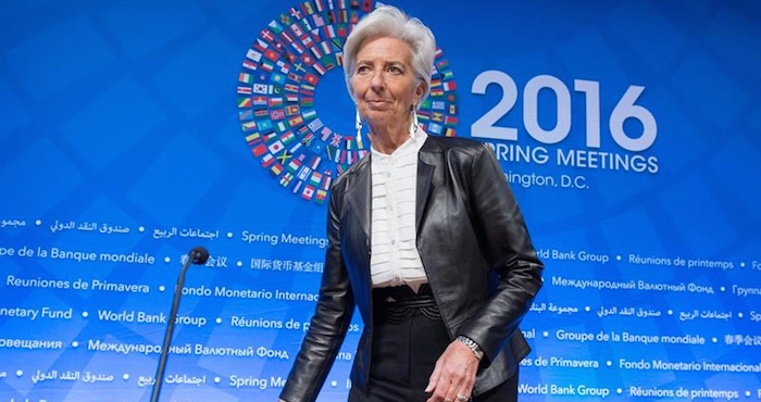En rueda de prensa, la directora gerente del Fondo, Christine Lagarde, remarcó que la primera economía mundial, EU, se encuentra "en buena forma", con un crecimiento superior al 2 por ciento y una tasa de desempleo menor al 5 por ciento. Foto: EFE