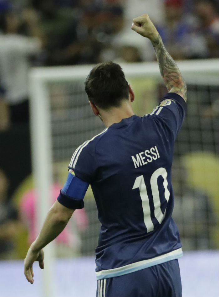 Lionel Messi, el autor del Quijote. Foto: AP