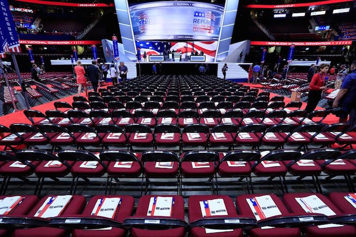 Los últimos preparativos para la Convención Republicana que se celebrará en el estadio Quicken Loans de Cleveland, Ohio, Estados Unidos. Foto: EFE