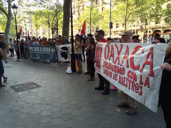La manifestación en Barcelona. Foto: Facebook Adherentes a la Sexta Barcelona