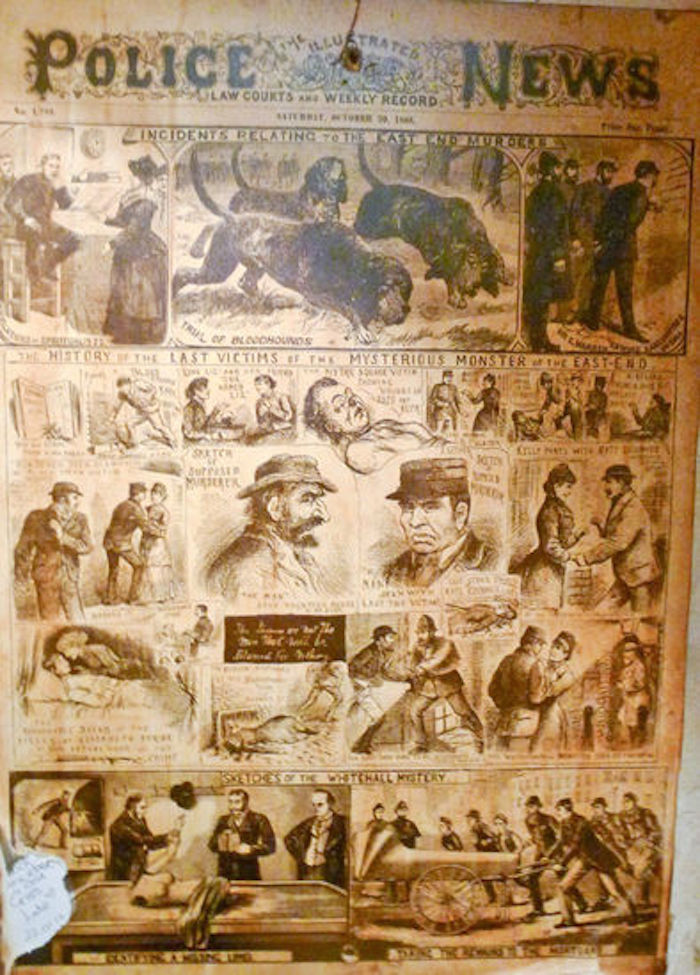 Cartel de la época sobre los asesinatos en Ten Bells. Foto: Viajar Ahora