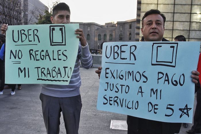 El pasado mes de enero también choferes de Uber se manifestaron. Foto Cuartoscuro archivo