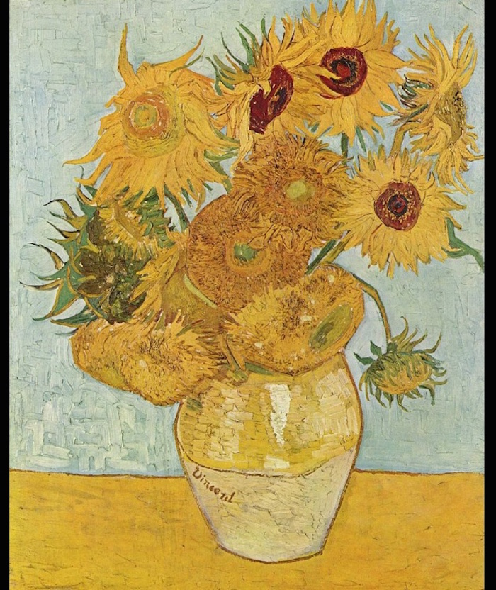 Jarrro con doce girasoles, 1988. Foto Twitter @vangoghmuseum