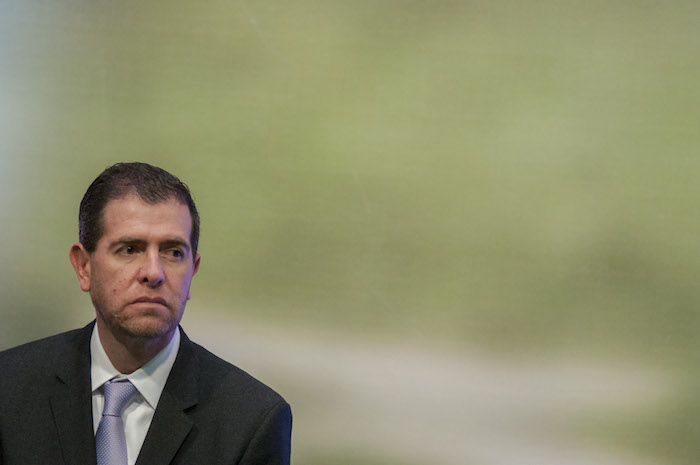 Si algo ha caracterizado ya a Castillo Cervantes, esta es sin duda su función de apagafuegos de Peña Nieto. Siempre sus actuaciones fueron espectaculares y estuvieron bajo los reflectores. Era la cereza de un pastel podrido. Foto: Cuartoscuro