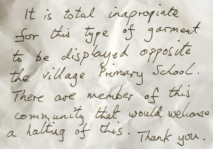 Esta es la carta que recibió. Foto: Facebook/ Charlotte Wilkinson