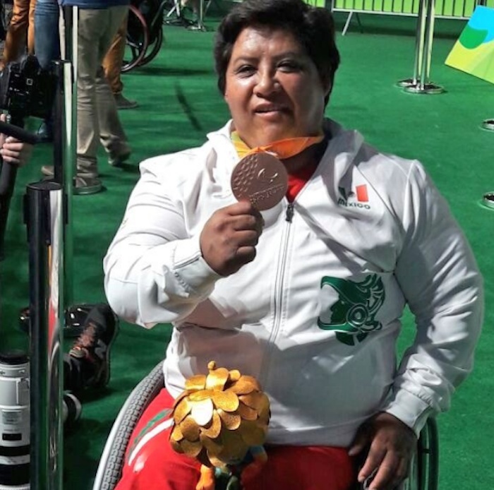 Catalina Díaz Vilchis, medalla de bronce en levantamiento de potencia. Foto: @CONADIS_MX