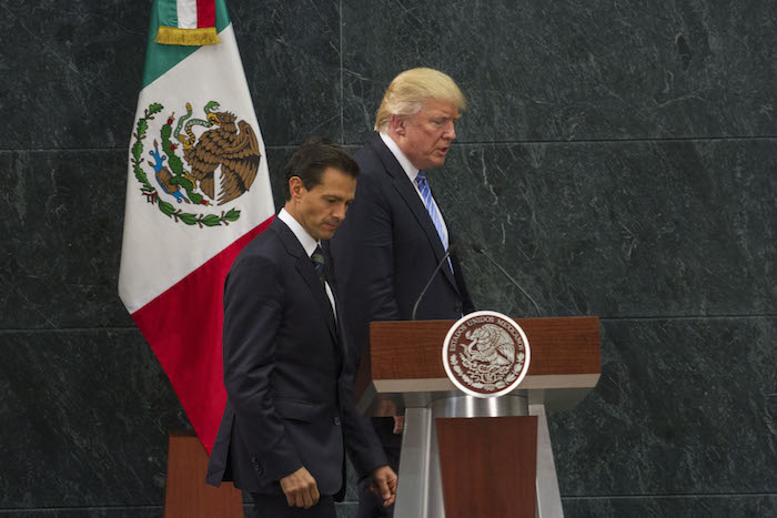 El pasado 31 de agosto el Presidente Enrique Peña Nieto recibió al candidato republicano Donald Trump en Los Pinos y Palacio Nacional. Foto: Cuartoscuro