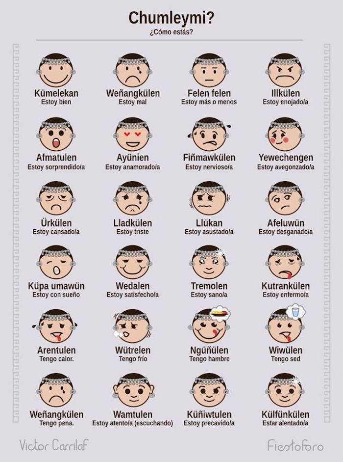 Emojis que representan la cultura Mapuche. Foto: Global Voices
