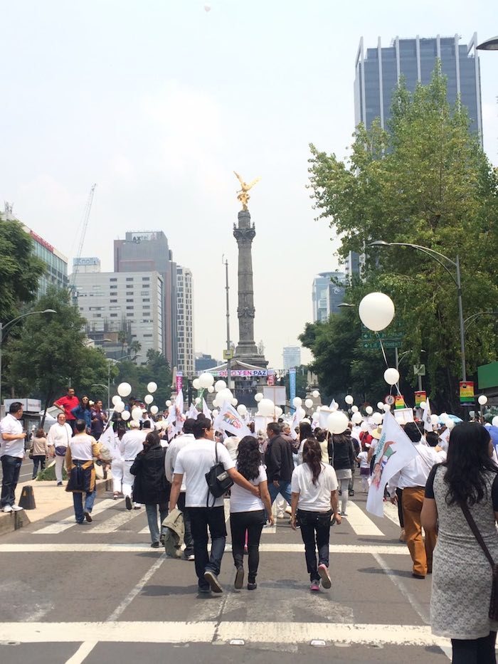 La marcha "Por la Familia" se congregó detrás del Ángel de la Independencia donde realizaron un mitin. Foto: Cuartoscuro