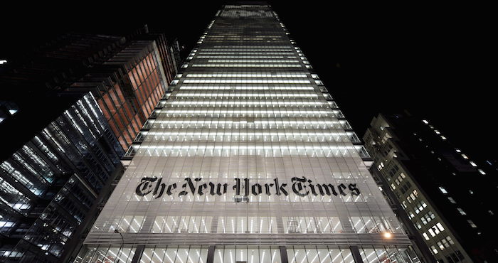 Edificio sede del New York Times en Nueva York. Foto: EFe