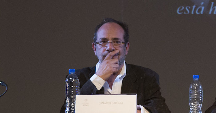 Ignacio Padilla en una ceremonia en memoria a Carlos Fuentes. Foto: Cuartoscuro/Tercero Díaz.