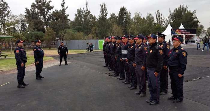 Elementos de la SSP durantes los operativos en el Autódromo Hermános Rodríguez. Foto: @SSP_CDMX