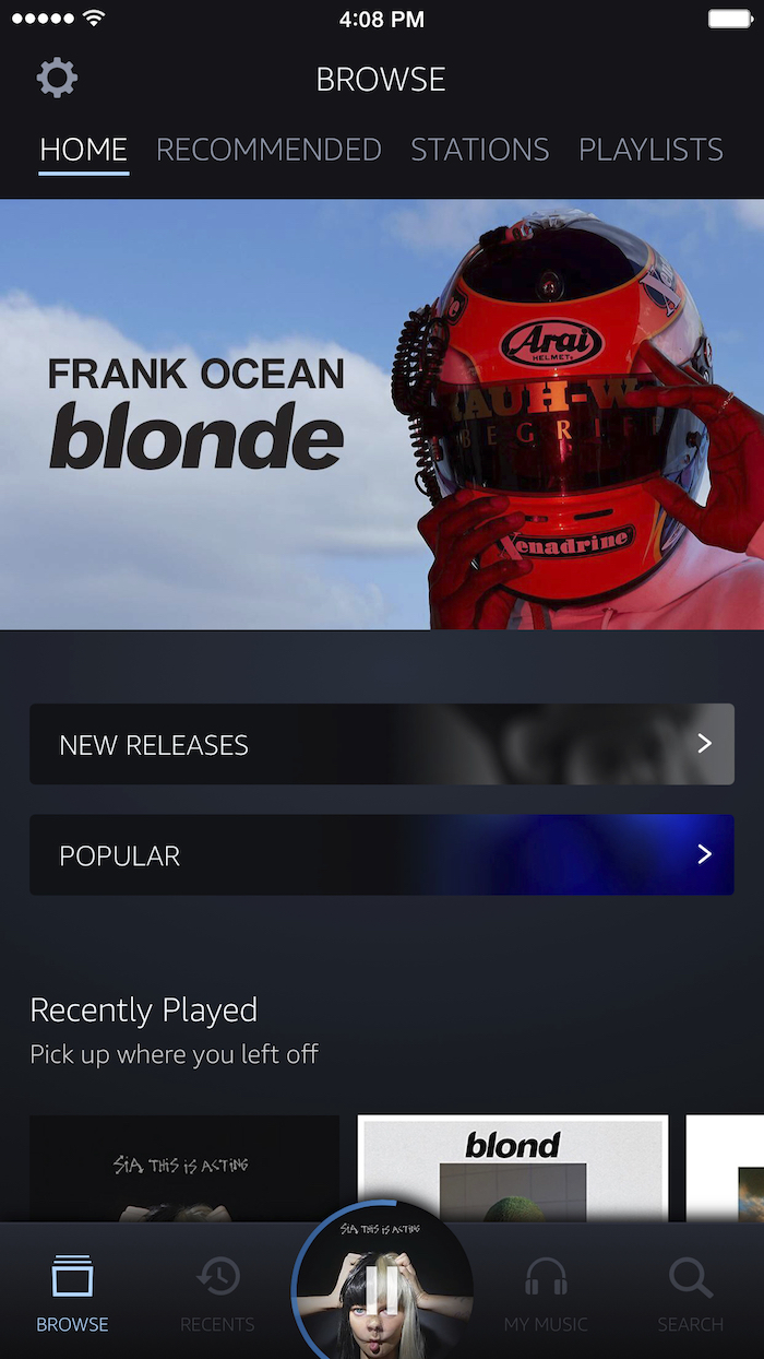 En esta imagen, proporcionada por Amazon Music se muestra una vista de Amazon Music Unlimited, un sistema de música en streaming de pago de Amazon. Foto: AP