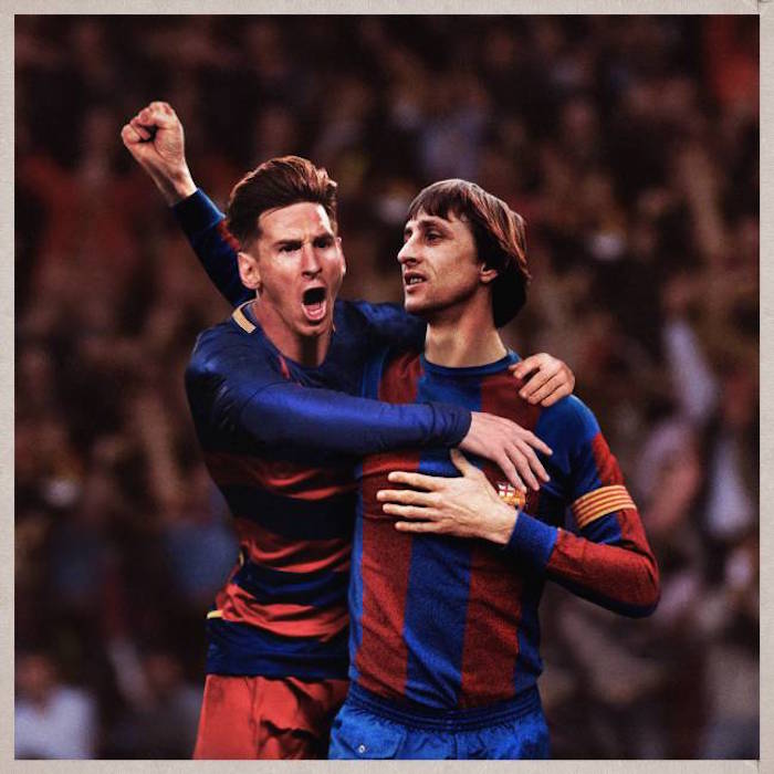 Leo Messi y Johan Cruyff Foto: Emilio Santolini