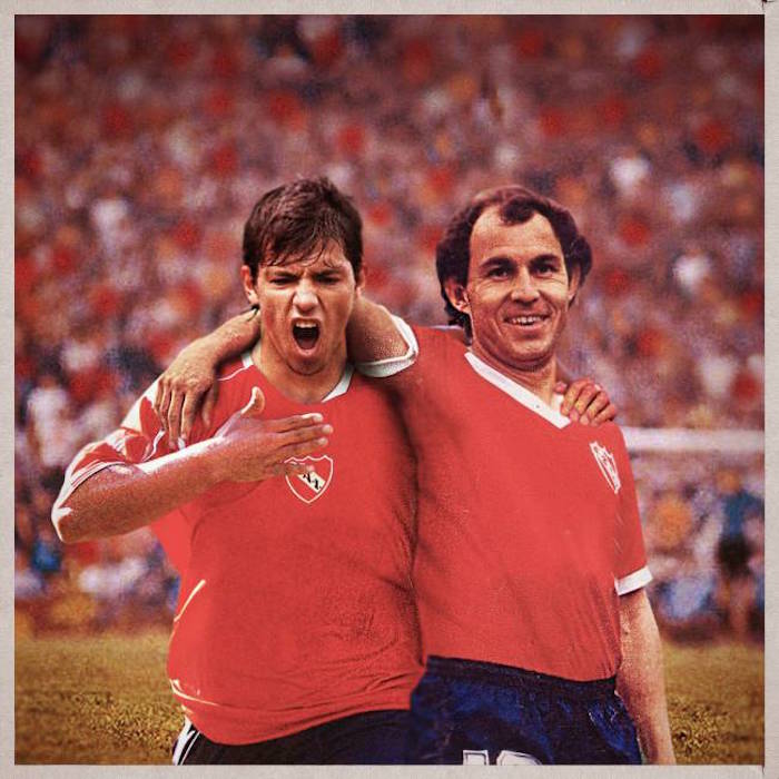 Kun Agüero y Ricardo Bochini. Foto: Emilio Santolini