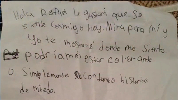 Carta dirigida a un migrante mexicano Foto: Captura del noticiero ABC7