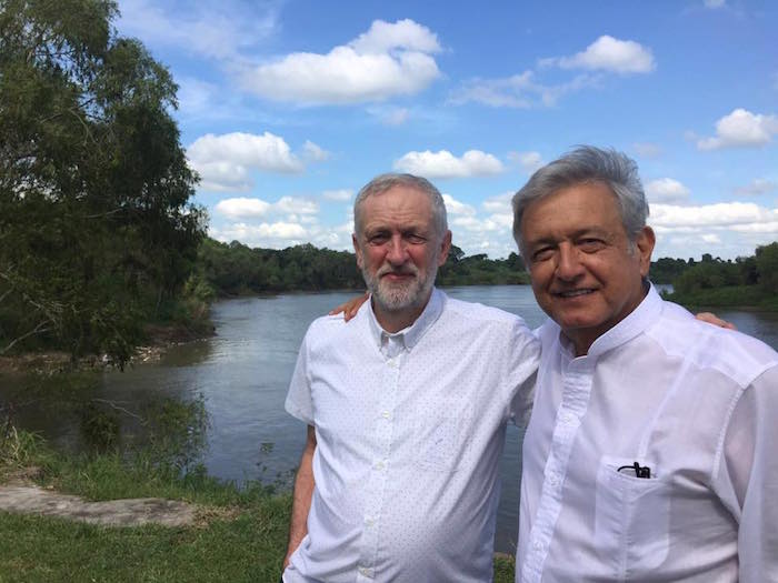 AMLO y Jeremy Corbyn. Foto: Facebook Andres Manuel Lopez Obrador