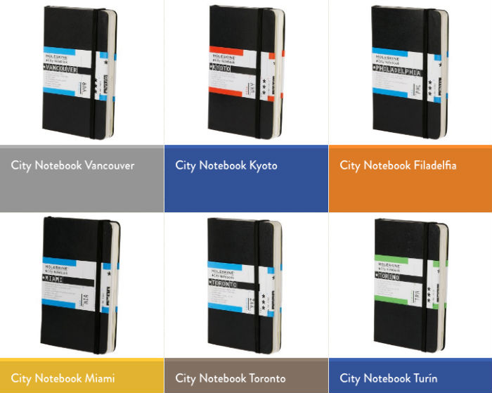 La línea City Notebooks de Moleskine. Foto: moleskine.com