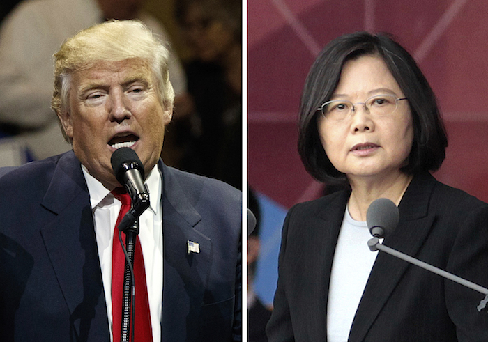 Presidente electo de EEUU, Donald Trump (izquierda). La Presidenta de Taiwán, Tsai Ing-wen. Foto: AP, Archivo