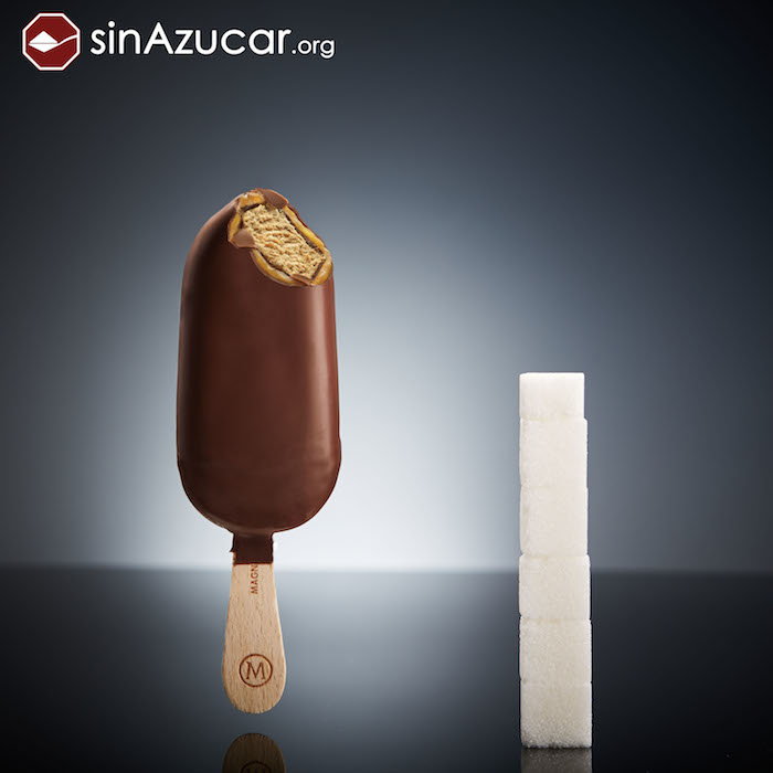 Un paleta Magnum doble chocolate contiene 23 gramos de azúcar, equivalente a 5.75 terrones. Foto: Antonio R. Estrada / sinAzucar.org