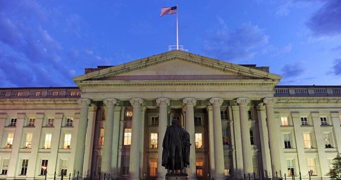 La sede del Departamento del Tesoro de EU en Washington D.C. Foto: EFE.