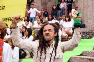 Rubén Albarrán acompañó este pronunciamiento contra el maíz transgénico. Foto: Luis Barrón, SinEmbargo
