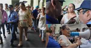 ¡Mis chanclas!, grita la titular de DDHH en Veracruz, obligada a marchar junto a pensionados (VIDEO)