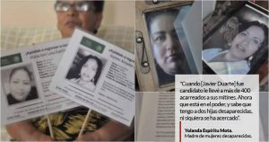 “Duarte me traicionó. Le llevé 400 acarreados y hoy tengo 2 hijas desaparecidas”, reclama madre