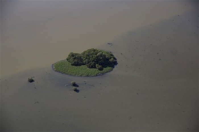 Laguna contaminada proxima al Parque Olímpico de Río de Janeiro, en Brasil.Foto: AP