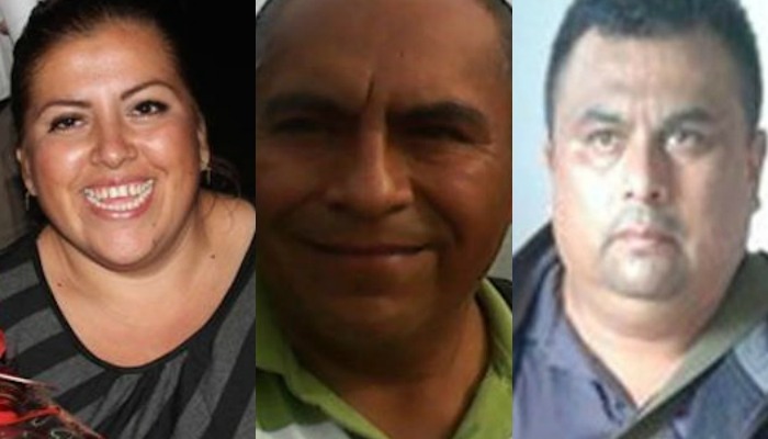 Anabel Flores, Manuel Torres y Pedro Tamayo, los periodistas asesinados en Veracruz este año. Foto: Especial 