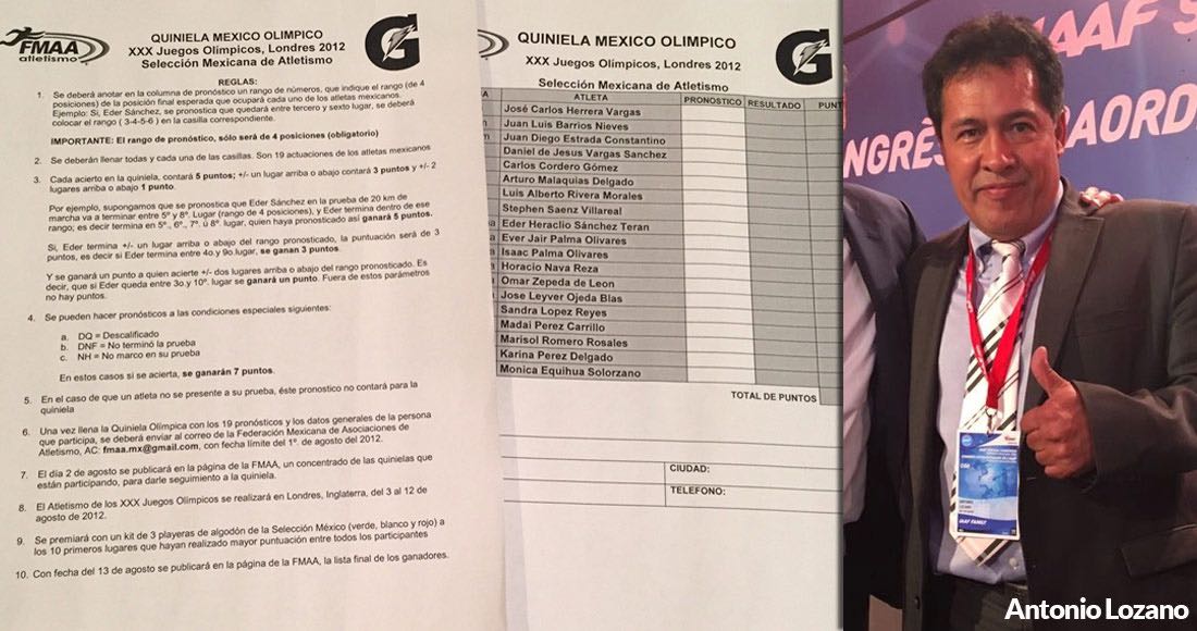Lozano se organizaba quinielas para pronosticar en qué posición quedarían los atletas mexicanos