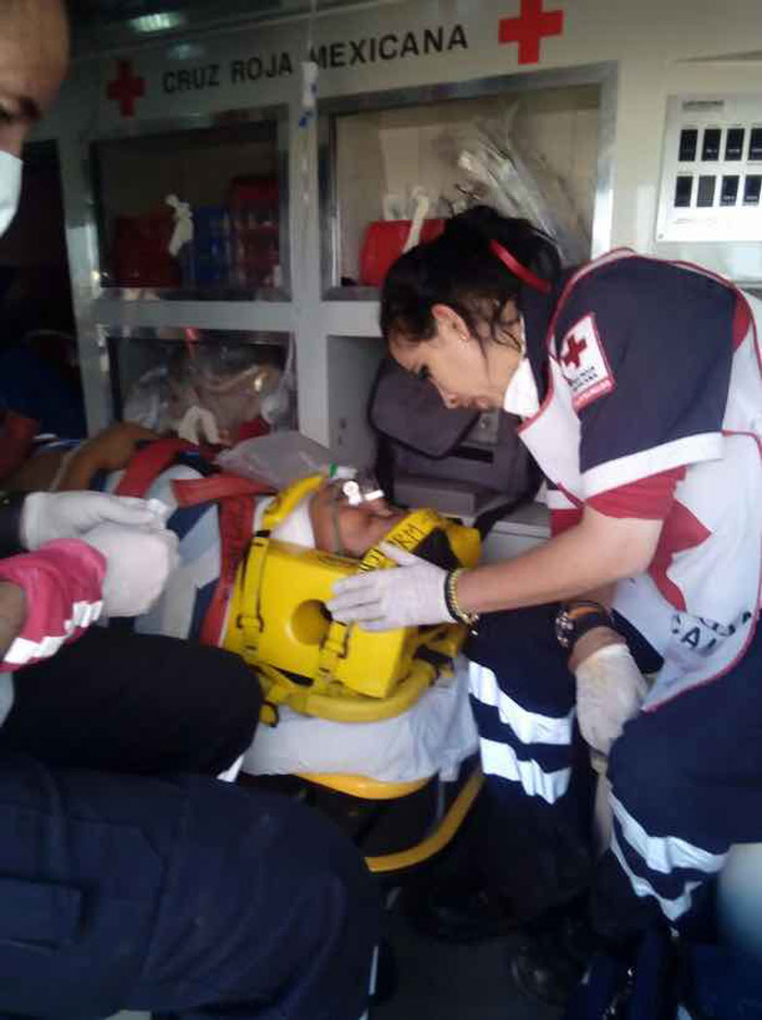 La Cruz Roja atendió en el lugar a cientos de heridos y quemados. Foto: Cruz Roja